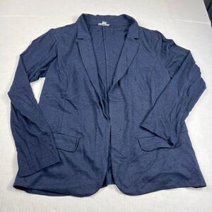 J.Jill Linen Blend Blazer Blue Casual Business Chic Everyday Preppy Jacket M